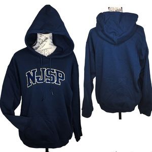 New Jersey State Police Pullover Hoodie NJSP Logo Navy Blue Various Sizes